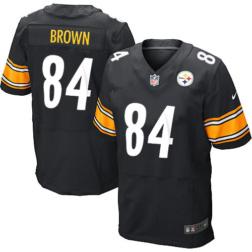 Men's Elite Antonio Brown Nike Jersey Black Home - #84 NFL Pittsburgh Steelers